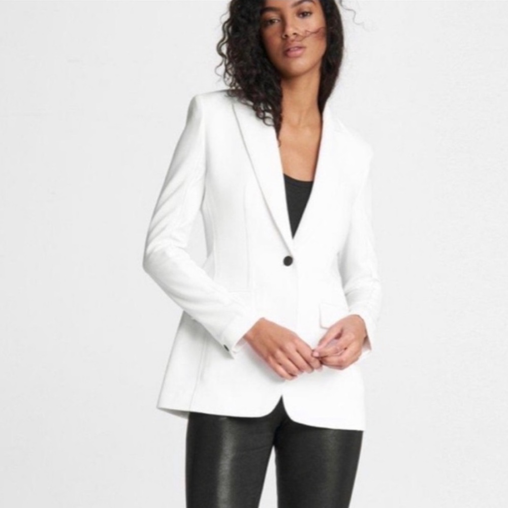 Rag & Bone White Structured Fitted One Button Blazer Size 4